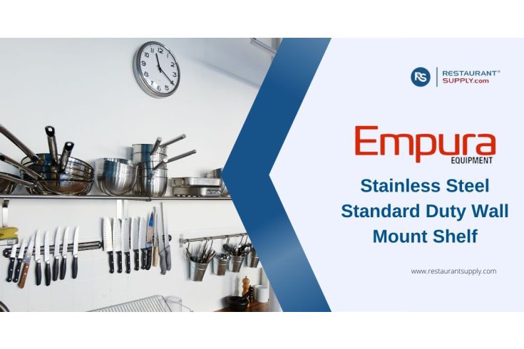 Empura 16-Gauge Stainless Steel Standard Duty Wall Mount Shelf with Brackets