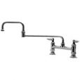 T&S Brass Deck Mount Faucets with Double Jointed Nozzles
