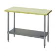 Eagle Commercial Work Tables with Undershelf and Wood Top