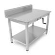 John Boos Stainless Steel Hydraulic Lift Tables 5-Inch Riser and Lower Shelf