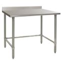 Open Base Commercial Work Tables - 14 Gauge Heavy Duty Top with Upturn