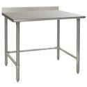 Open Base Commercial Work Tables - 16 Gauge Standard Top with Upturn