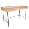 Wood Top Work Tables with Open Base and Riser