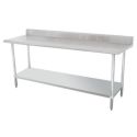 Commercial Work Tables with Undershelf - 16 Gauge Heavy Duty Top with Upturn