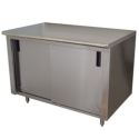 Enclosed Base Commercial Work Tables - With Doors and Flat Top