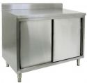 Enclosed Base Commercial Work Tables - With Doors and Upturn