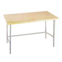 Wood Top Work Tables with Open Base and Flat Top