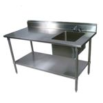 John Boos Stainless Steel Worktables with Sink Bowl