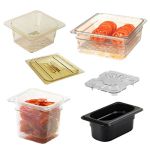 Plastic Food Pans, Drain Trays, Lids and Accessories