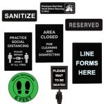 Safety / Social Distancing Signage Labels and Message Mats