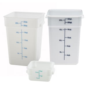 Square White Food Storage Containers and Lids