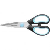 Dexter SGS01B-CP 25353 SofGrip Black/Blue 11" Long High-Carbon Steel NSF Certified Poultry / Kitchen Shears With Non-Slip Soft Rubber Grip Handle In Clam Packaging