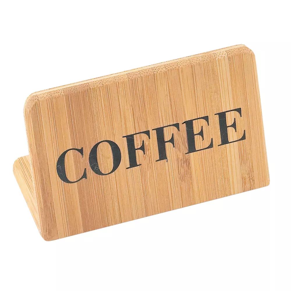 Cal-Mil 606-3 3 x 2 Bamboo Hot Water Beverage Sign 