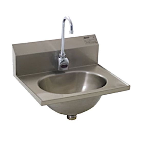 with Faucet Silver Wall Mount Stainless Steel 18-7/8 L 14-3/4 W Eagle HSA-10-F Hand Sink 