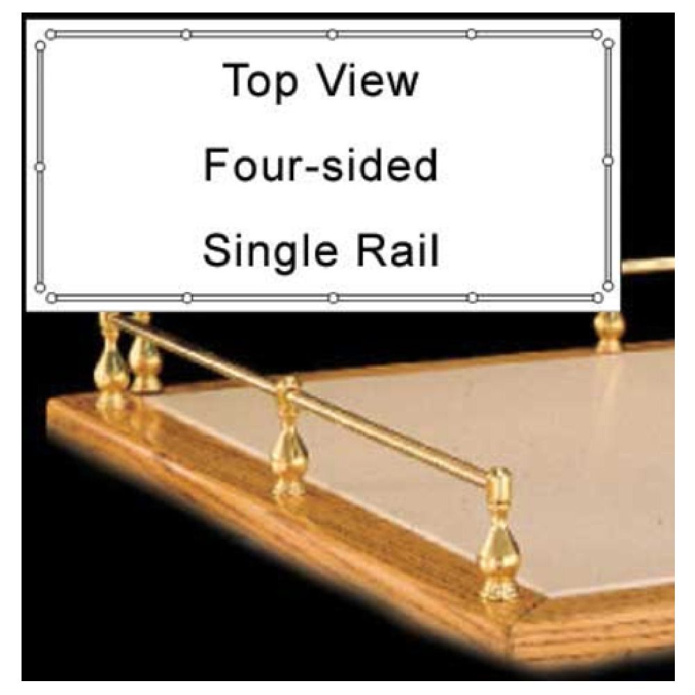 Forbes Industries 6036 Gallery Rails 4-sided Single Rail Brass