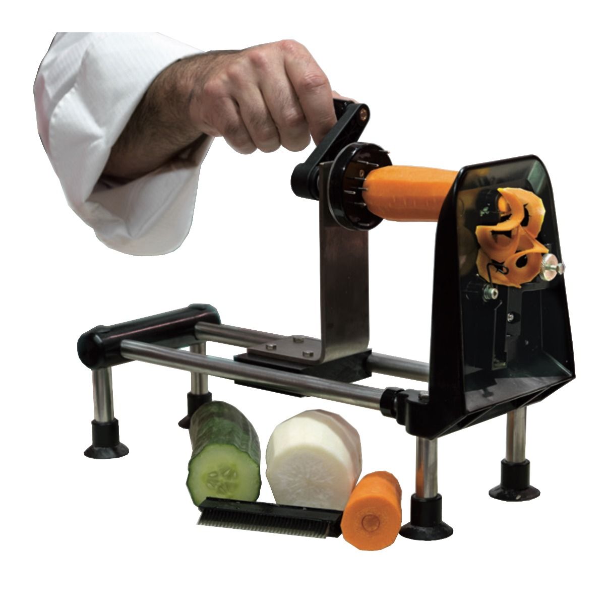 Garde ROTOKIT 1/8 to 1/2 Adjustable Fruit / Vegetable Rotary Slicer with  Portable Mounting Base