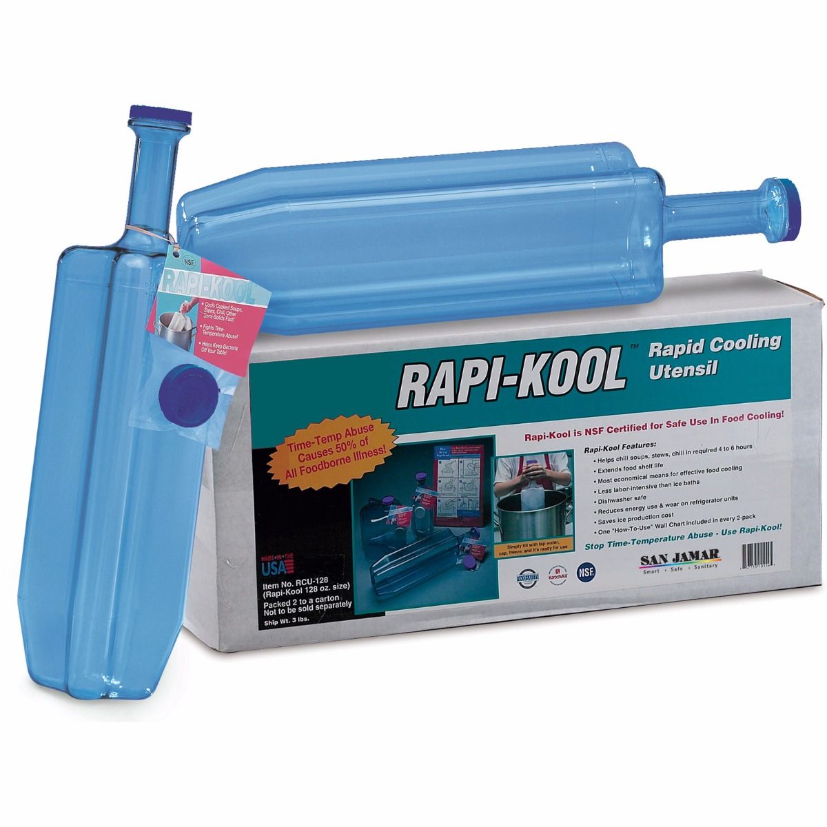 San Jamar RCU128V2 Rapi-Kool Plus Cold Paddle 128 oz Capacity 