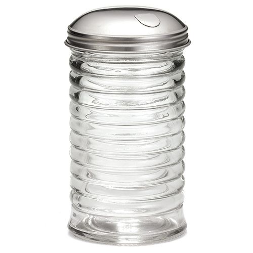 Sugar Dispenser Glass Jar Stainless Steel 12oz Pourer Shaker 