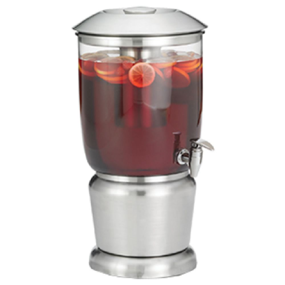 Eastern Tabletop 7521 1.5 Gallon Slim Stainless Steel Beverage Dispenser  with Acrylic Container and Ice Core