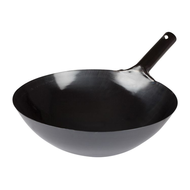 Winco WOK-14W 14-Inch Mirror Finish Stainless Steel Chinese Wok with Welded Joi 