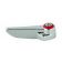 T&S Brass 001637-45 Red-Index Hot 2 3/16" Long Chrome-Plated Silver Lever Handle For All Standard T&S Compression And Cerama Cartridges
