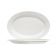 CAC 101-33 7 1/4" x 5" x 5/8" White Oval Porcelain Lincoln Platter