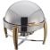 Winco 103A Virtuoso 6 Qt. Full Size Stainless Steel Round Chafer with Gold Accents
