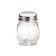 Tablecraft 1260 6 Ounce Glass Swirl Shaker with Stainless Steel Perforated Top