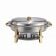 Winco 202 Malibu 6 Qt. Stainless Steel Oval Chafer with Gold Accents