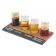 Cal-Mil 3570-47M 4 Compartment Faux Wood Write-On Melamine Tasting Board - 11 15/16" x 5 15/16" x 1/4"