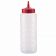 Vollrath 4924-1302 Traex Color-Mate 24 oz Wide Mouth Clear Squeeze Bottle with Red Cap
