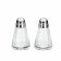 Tablecraft 80S&P 1 1/2 Ounce Clear Paneled Glass Salt and Pepper Shakers with Chrome Plated ABS Tops