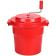 Chef Master 90005 Red 5 Gallon Plastic Salad Spinner / Dryer with Brake