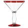 Libbey 92306R Aruba 15 oz. Martini Glass with Red Rim and Base - 12/Case