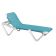 Grosfillex 99101241 Nautical White / Turquoise Stacking Adjustable Resin Sling Chaise