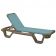Grosfillex 99414550 Marina 30" Spa Blue Colored Sling On Bronze Mist Frame Armless Stackable Resin Outdoor Chaise