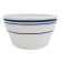 CAC BLU-4 7.25 oz. Ceramic Rolled Edge Blue Line Bouillon Cup/American White
