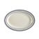 CAC BLU-51 15.5" Ceramic Rolled Edge Blue Line Oval Platter/American White