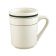 CAC GS-17 8 oz. Ceramic Greenbrier Tierra Mug with Green Band/American White