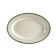 CAC GS-34 9.38" Ceramic Greenbrier Oval Platter with Green Band/American White