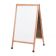 Aarco A-5 42" x 24" Oak A-Frame Sign Board with White Marker Board