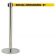 Aarco HC-7PYE Chrome 40" "Social Distancing 6ft" Stanchion with 84" Yellow Retractable Belt