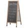 Aarco LA1B 68" x 30" Solid Oak Wood A-Frame Sidewalk Board with Black Composition Chalk Board