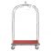 Aarco LC-3C Rectangular Stainless Steel Chrome Finish Luggage Cart with Clothing Rail - 45" x 26 1/4" Platform