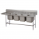 Advance Tabco 94-4-72-36L Four Compartment 113" Wide Regaline Sink With 36" Left Side Drainboard, Spec-Line 940 Series
