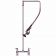 T&S Brass B-0121 8" Center Deck-Mounted Pre-Rinse Spray Unit with 12" Overhead Swivel Arm and 20" Flexible Hose - 1.15 GPM