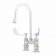 T&S Brass B-0328 Deck Mount Bar Faucet with Rigid Gooseneck Nozzle and B-WH4 Handles