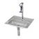 T&S Brass B-1230 Deck-Mounted Push-Back Pedestal Glass Filler with Drip Pan, 1-1/4" Drain and Self-Closing Arm
