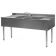 Eagle Group B6C-22 72" Underbar Sink with Three Compartments and Two 19" Drainboards