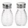 Tablecraft BH2 2 oz. Glass Beehive Collection Salt & Pepper Shakers with Stainless Steel Tops
